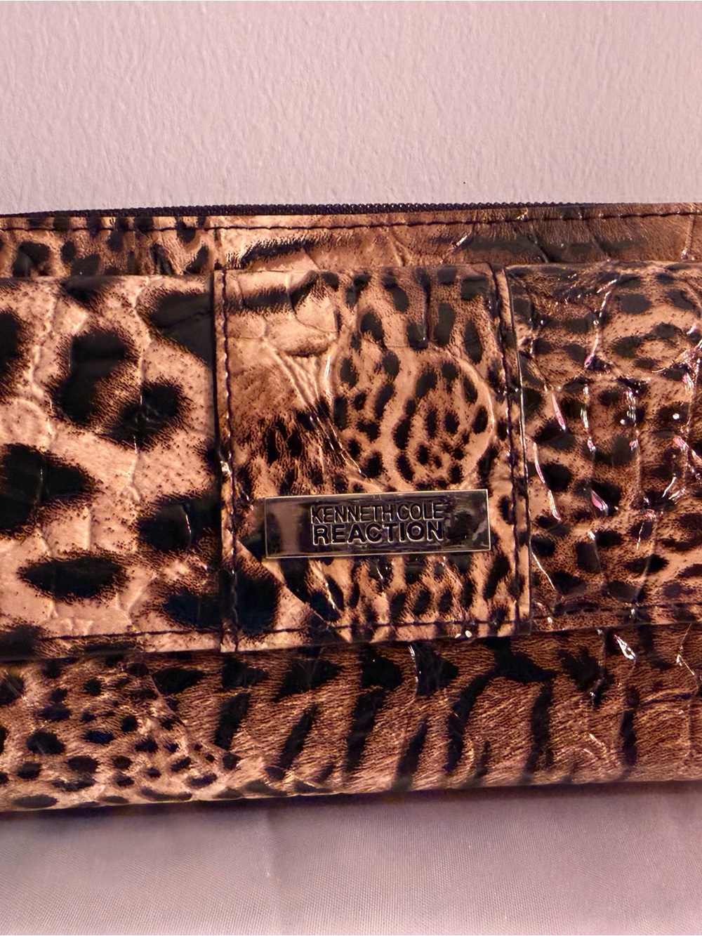 Kenneth Cole Reaction Leopard Patent wallet - Black & Brown
